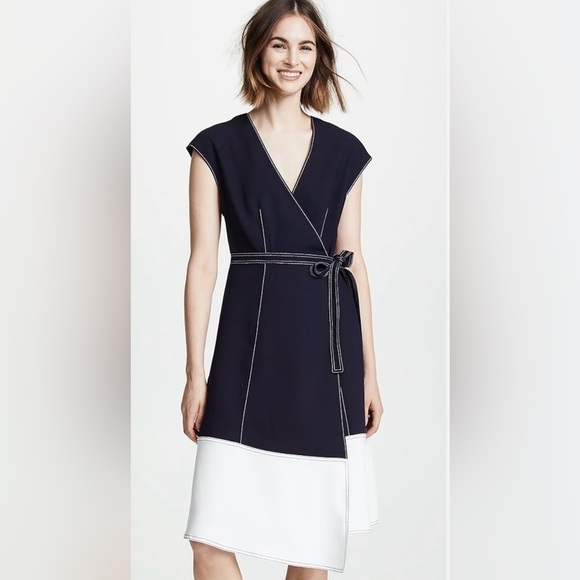 Women’s Joie Mahesa Color Block Short Sleeve Wrap Dress Size XS - Picture 1 of 10